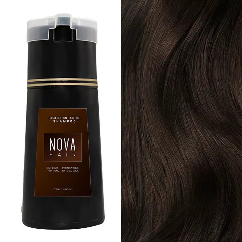 Nouveau shampoing colorant pour cheveux rouge/brun/noir, doux, non nocif pour les cheveux, facile à 