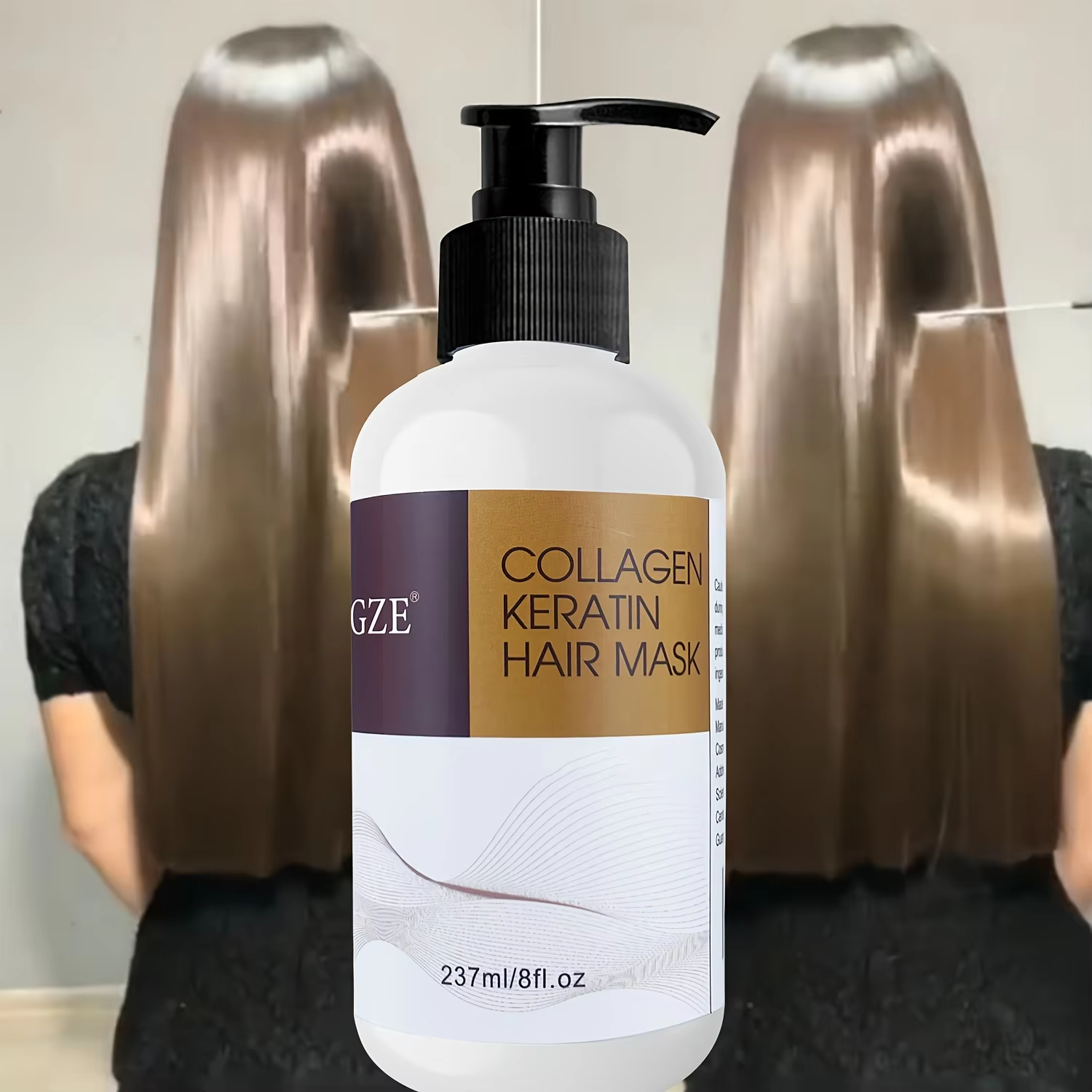 Masque capillaire au collagène et à la kératine GZE – Après-shampooing en profondeur pour cheveux se