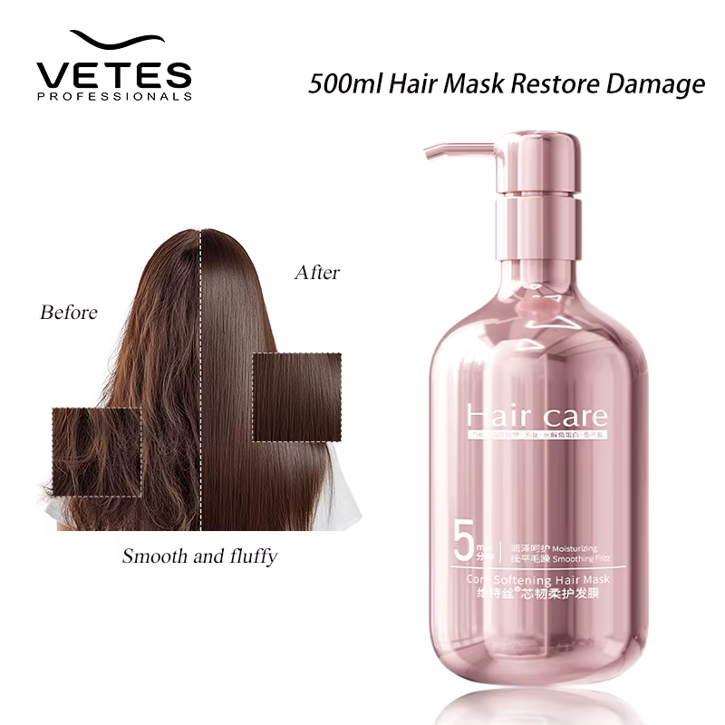 Masque capillaire à la kératine 500ml pour la restauration des cheveux abîmés, masque au caviar, sha