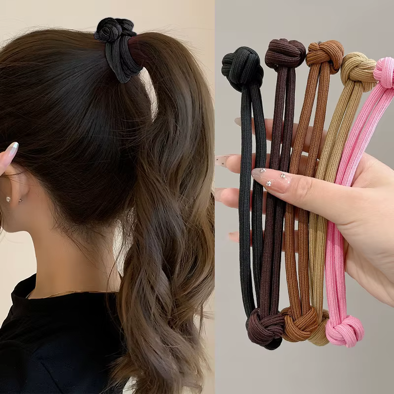 Attaches de cheveux en caoutchouc extensibles simples pour femmes, haute élasticité, mode fille, cor