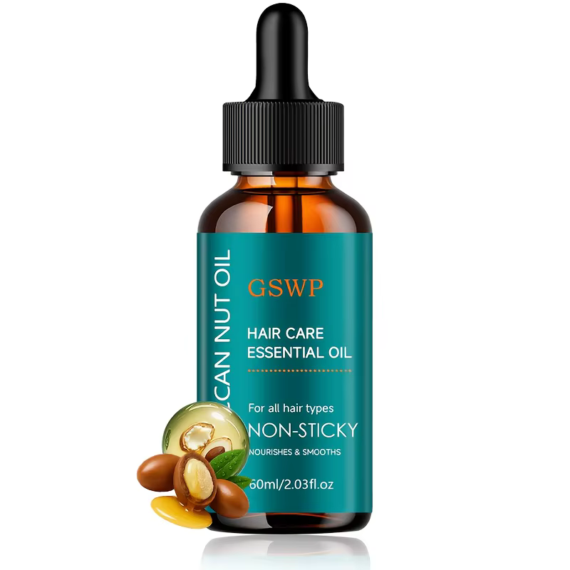 Huile capillaire à l'huile d'argan GSWP, contrôle les frisottis, non grasse, renforce les cheveux, r