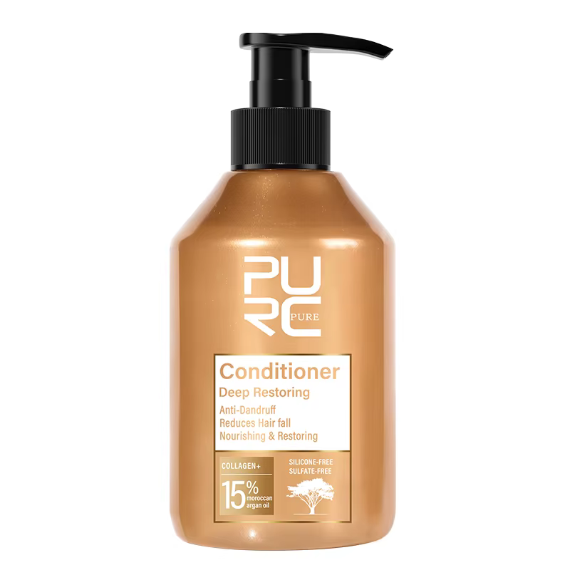 PURC-Shampooing et Après-Shampoing à l'Huile d'Argan du Maroc, Lissage des Cheveux Sans Fates Coupes