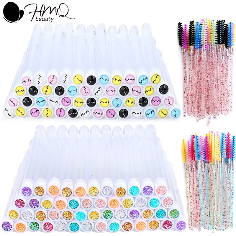 Tube de brosse à sourcils en diamant vide et réutilisable, 100 pièces, étui de baguette de Mascara,