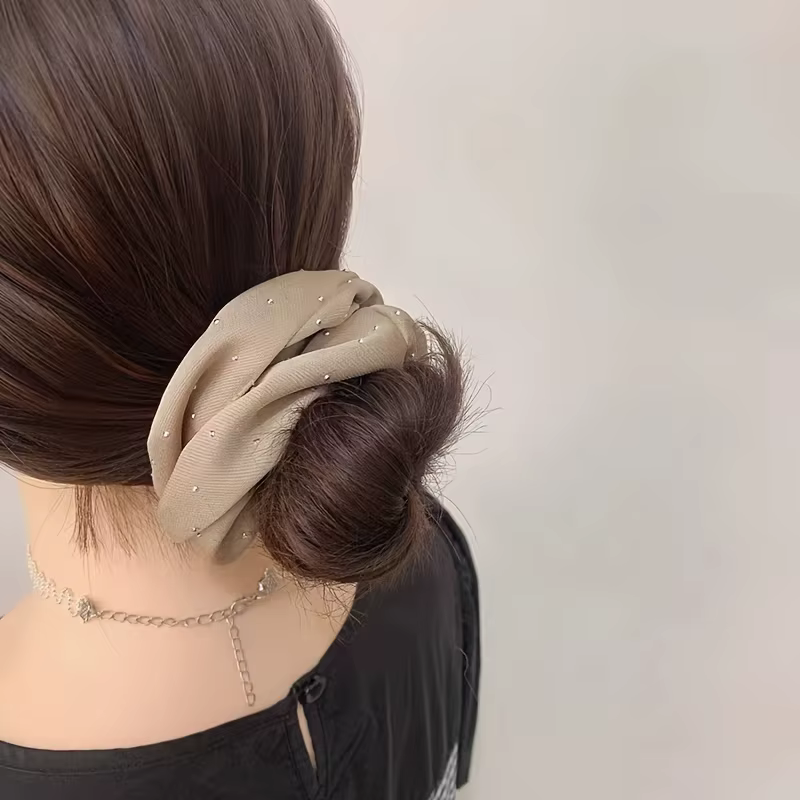 Chouchous en satin avec décor de biscuits, cravates douces et confortables pour cheveux, queue de ch