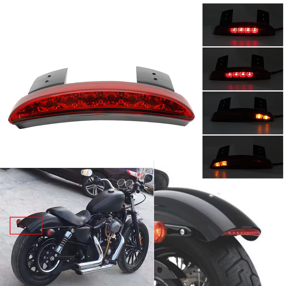 Feu arrière LED pour moto, feu de freinage, plaque d'immatriculation, feu de stop, feu de position p