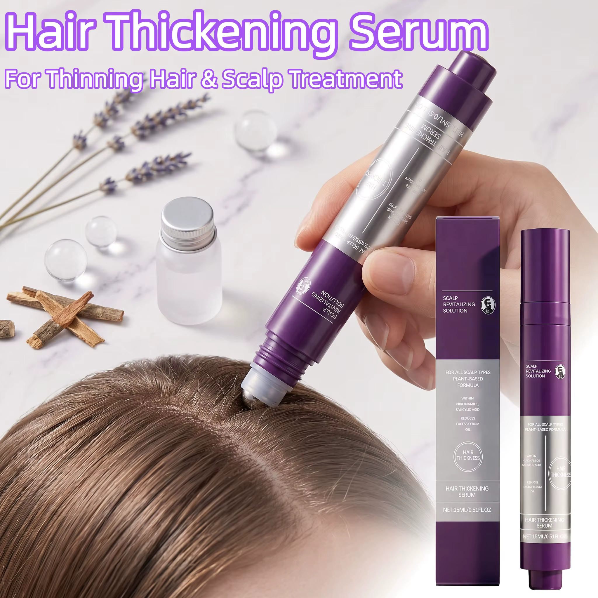 Sérum épaississant pour cheveux clairsemés, traitement du cuir chevelu, augmente l'épaisseur des che