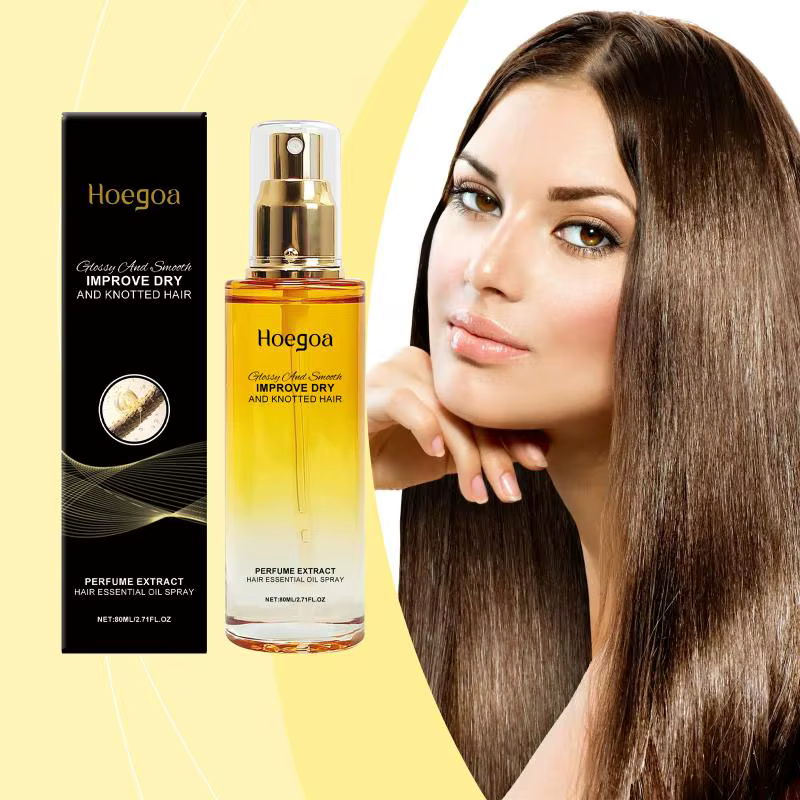 Huile capillaire lissante Hoegoa : Nourrit et lisse délicatement les cheveux, laissant une sensation