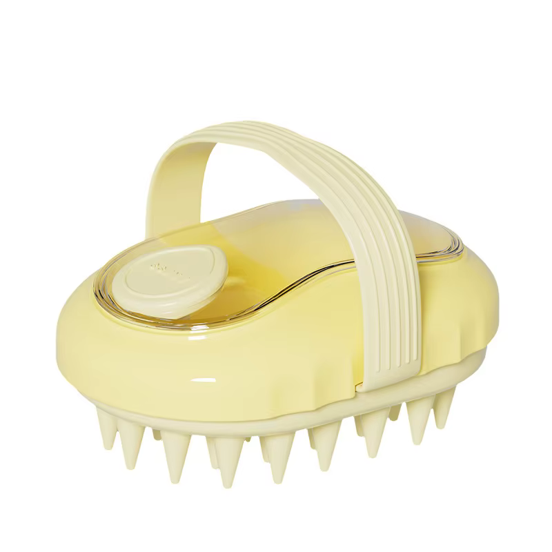 Shampoing en Silicone, masseur de cheveux du cuir chevelu avec distributeur de savon, brosse de Mass