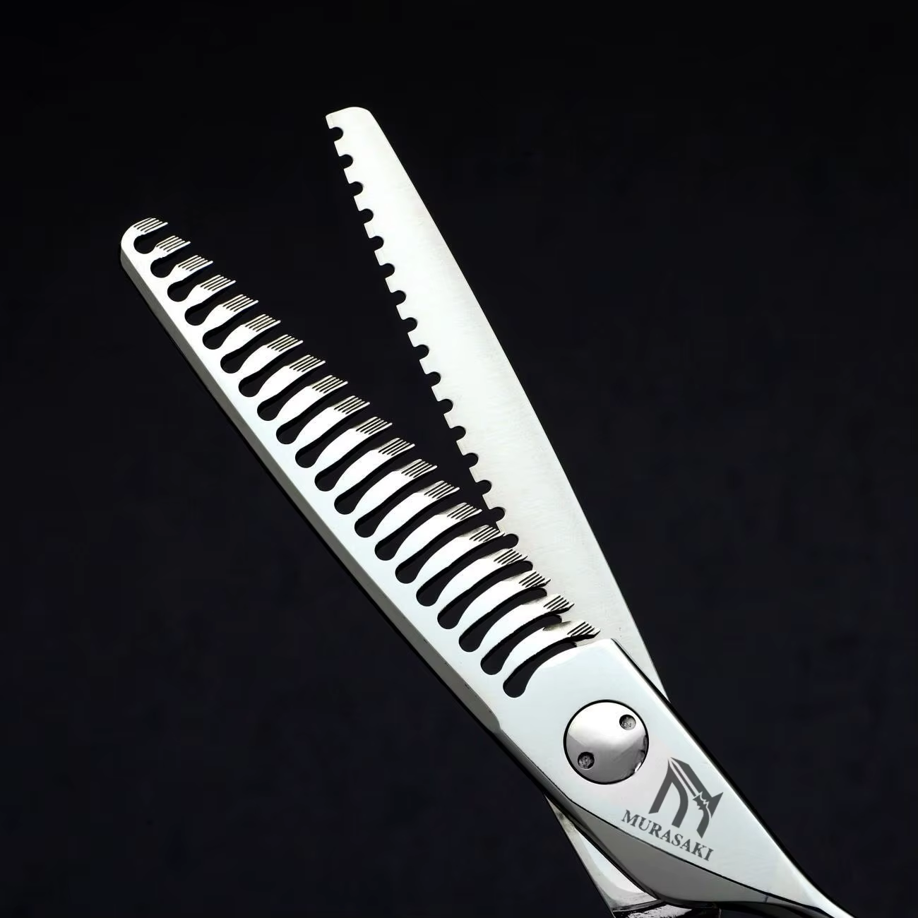 Ciseaux de barbier professionnels MURASAKI, ciseaux amincissants à Double dent de 6.0 pouces, techno