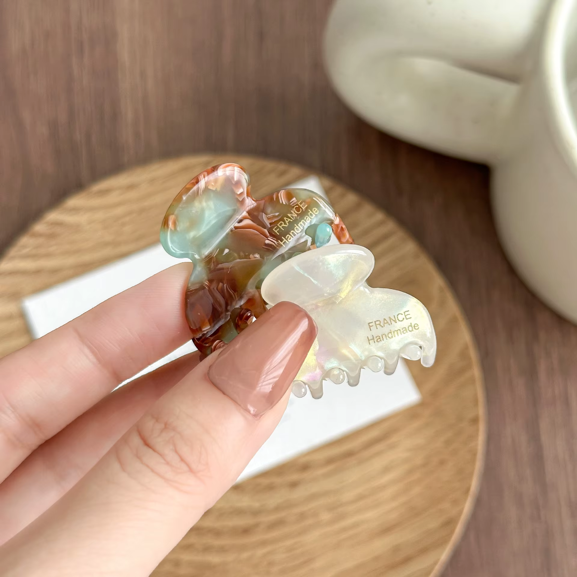 Pince à cheveux léopard en acétate français, 3.5CM, petite taille, Style doux, pince requin, accesso
