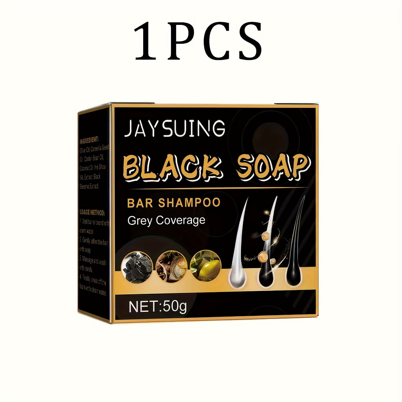 Shampoing réparateur à barre de couverture grise, traitement de la couleur des cheveux gris et blanc