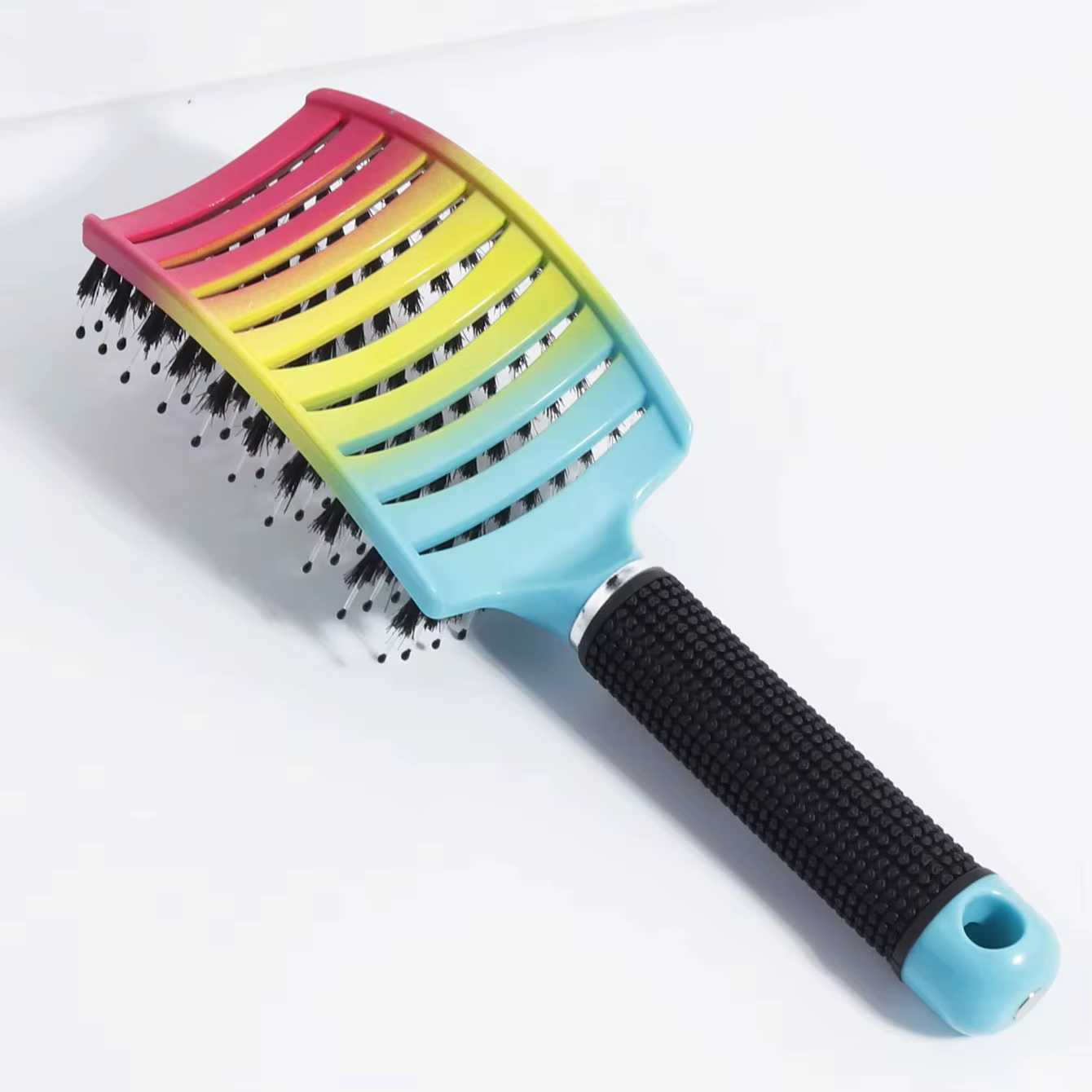 Brosse à cheveux démêlante en poils et Nylon pour femmes, peigne de Massage humide, outils de coiffu