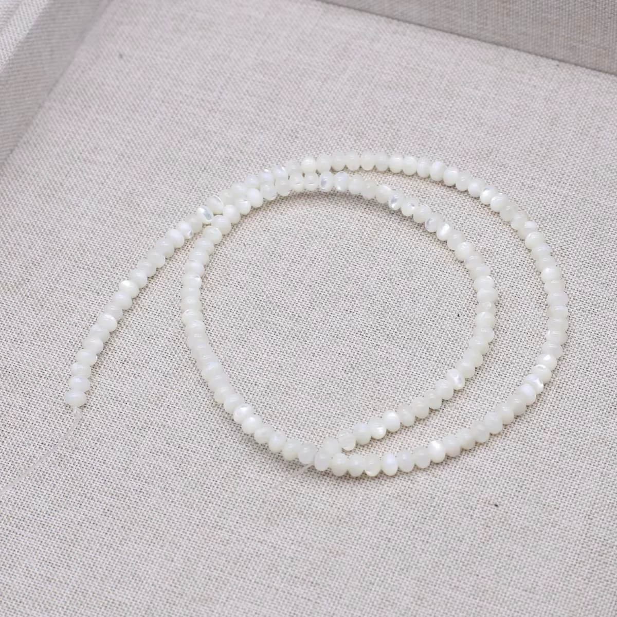 Perles en nacre naturelle en forme d'abaque pour la fabrication de colliers, bracelets et bijoux DIY