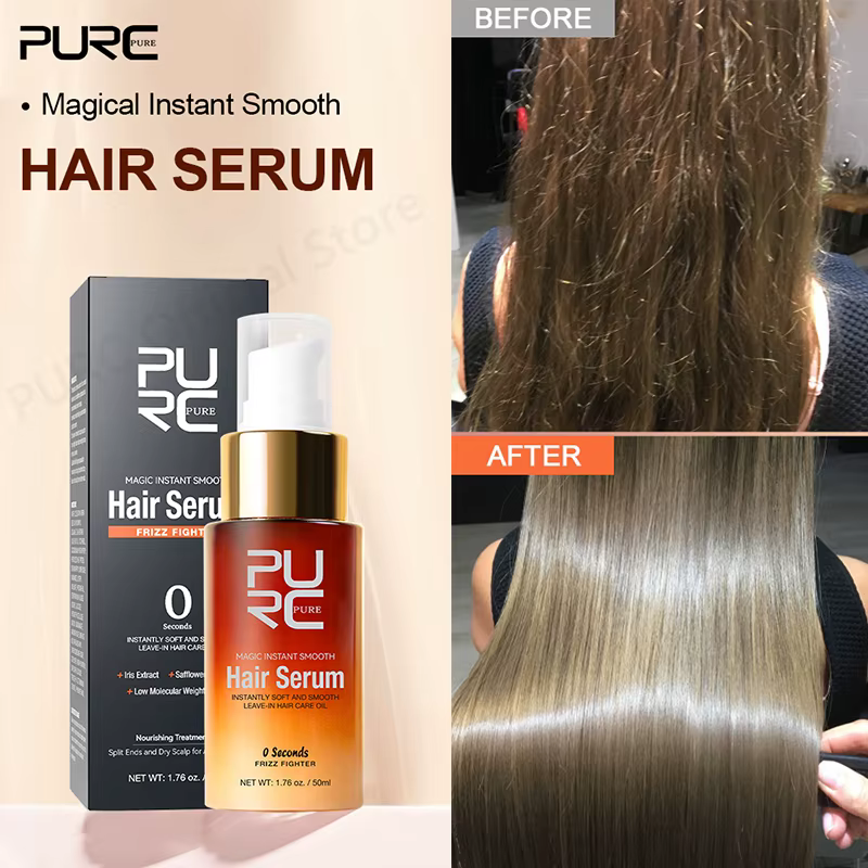 PURC – huile magique lissante pour cheveux, réparation des frisottis endommagés, sérum pour cheveux,