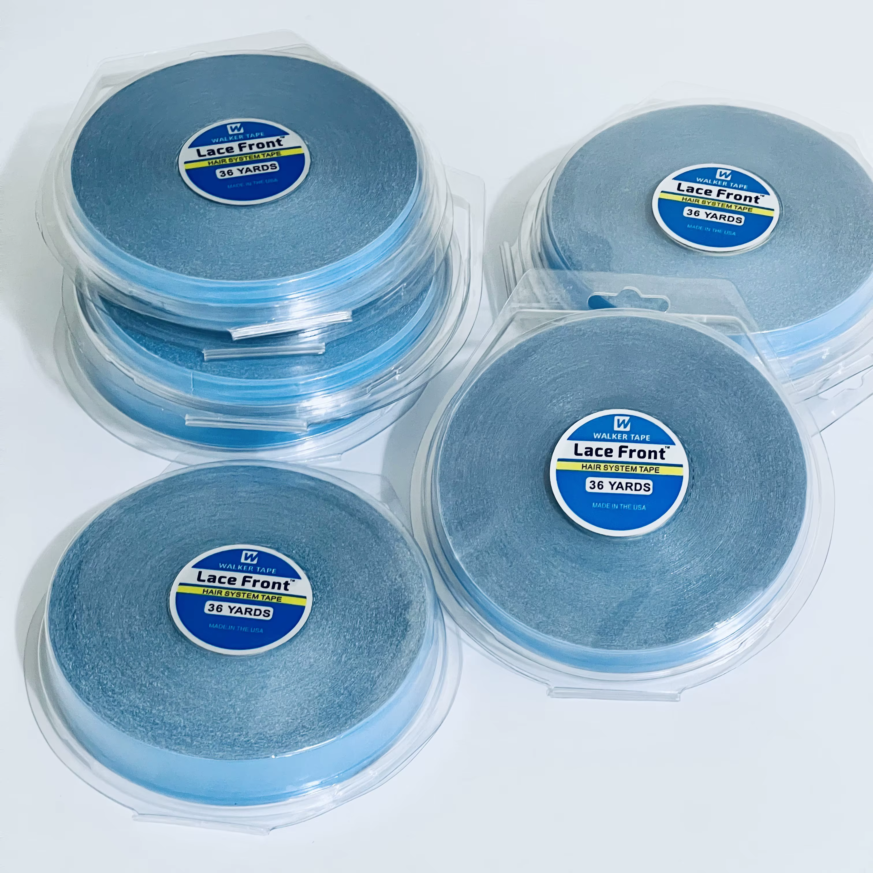 Wholesale 36/12/3yards système de cheveux bande Double face Walker bande bleu dentelle avant perruqu