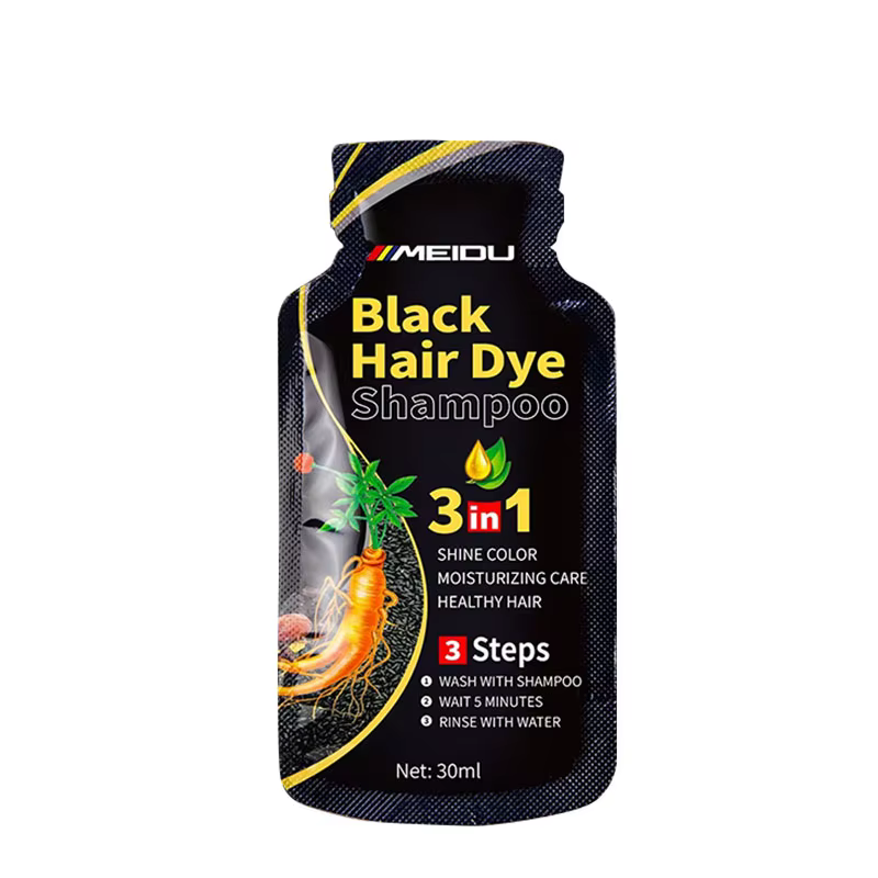 Shampoing 3 en 1 pour teinture capillaire, 30ml, assombrissant instantané, gris à noir, Polygonum Mu