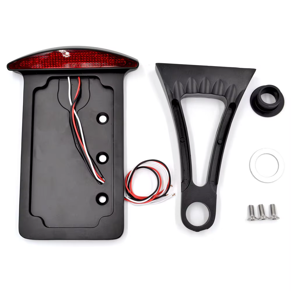 Support de plaque de planificateur de feu stop de frein de moto, support latéral avec feu arrière LE