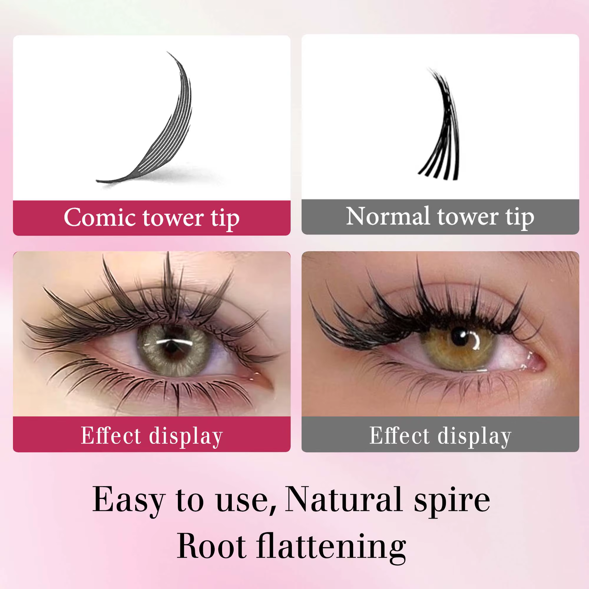 CoMango new spire lashes tower fans premade spikes eyelash extensions single/mix 8-15mm for anime ey