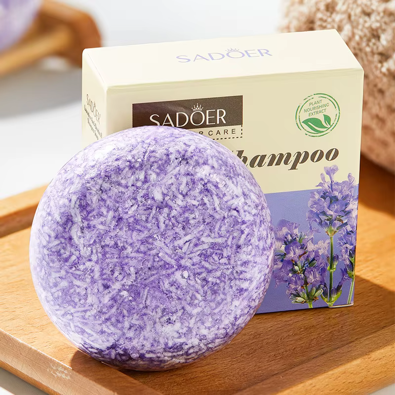 SADOER Savon Solide Capillaire à la Lavande – Shampooing Anti-Croûtes et Séborégulateur pour Cheveux