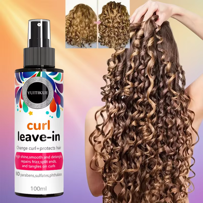 Après-shampooing Leave-in Curl, restaure les boucles et protège les cheveux, haute brillance, lisse 