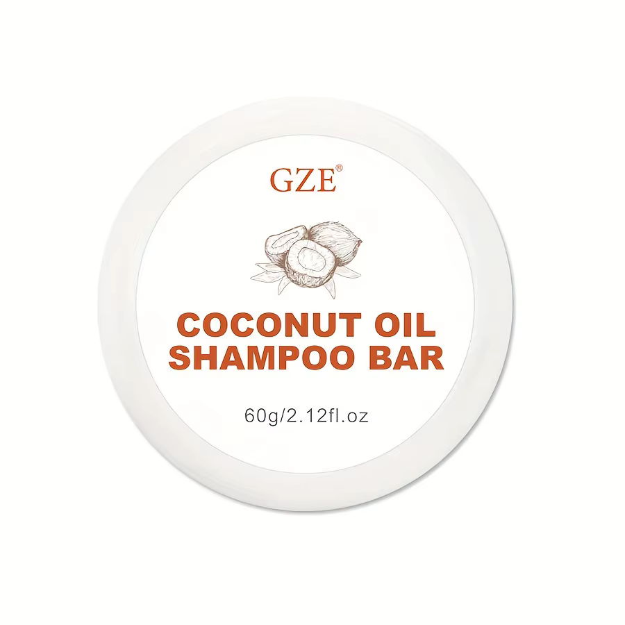Barre de shampoing à l'huile de coco GZE, shampoing à barre hydratante pour cheveux secs