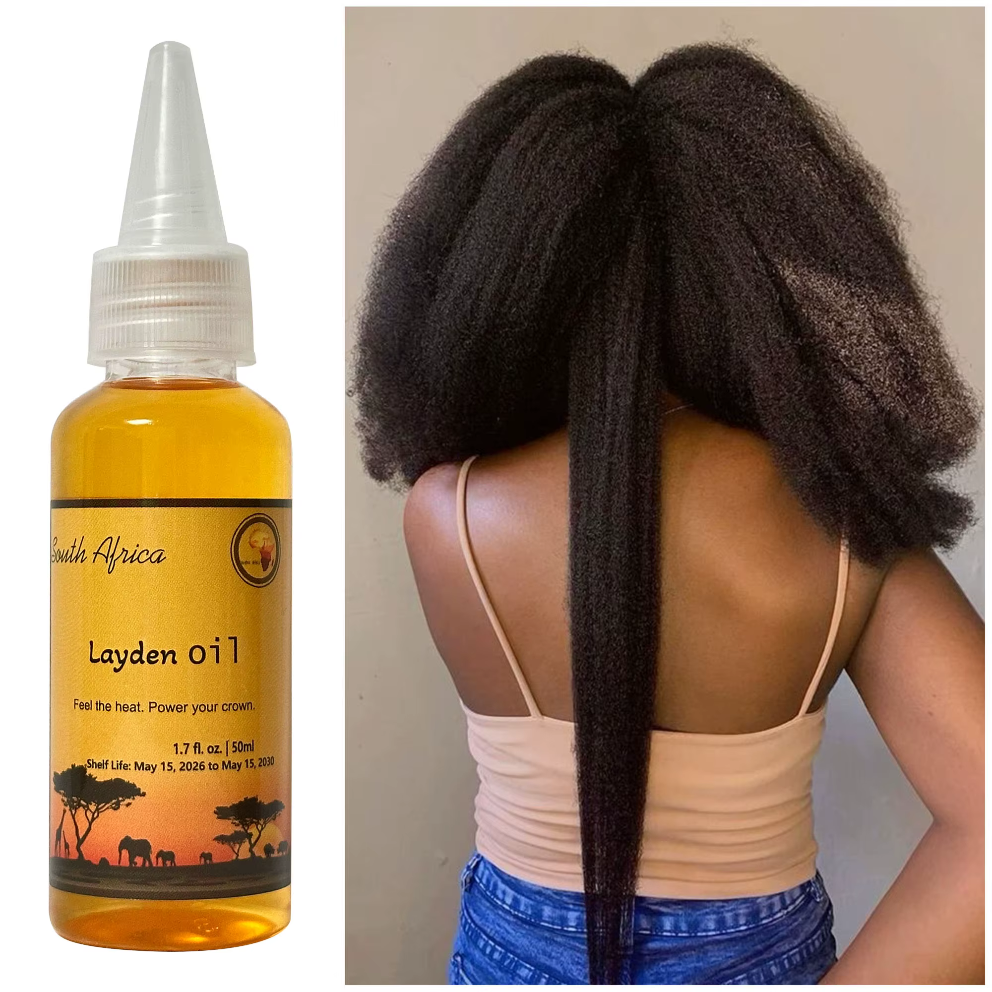 Huile nourrissante pour cheveux africains, puissante et traditionnelle artisanale, cheveux longs et