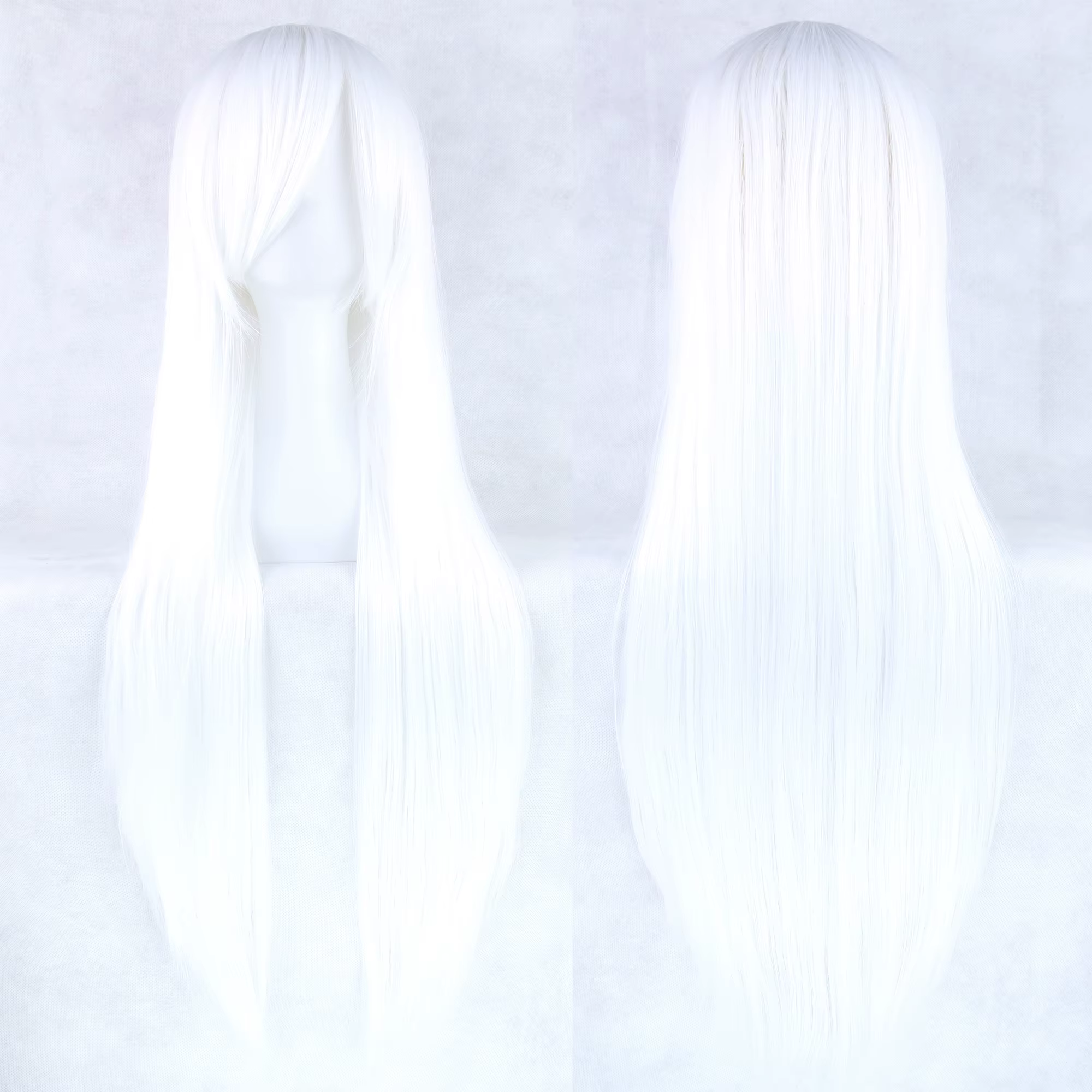 Perruque synthétique longue blanche argentée pour Anime Cosplay Halloween Costume fête perruque blan