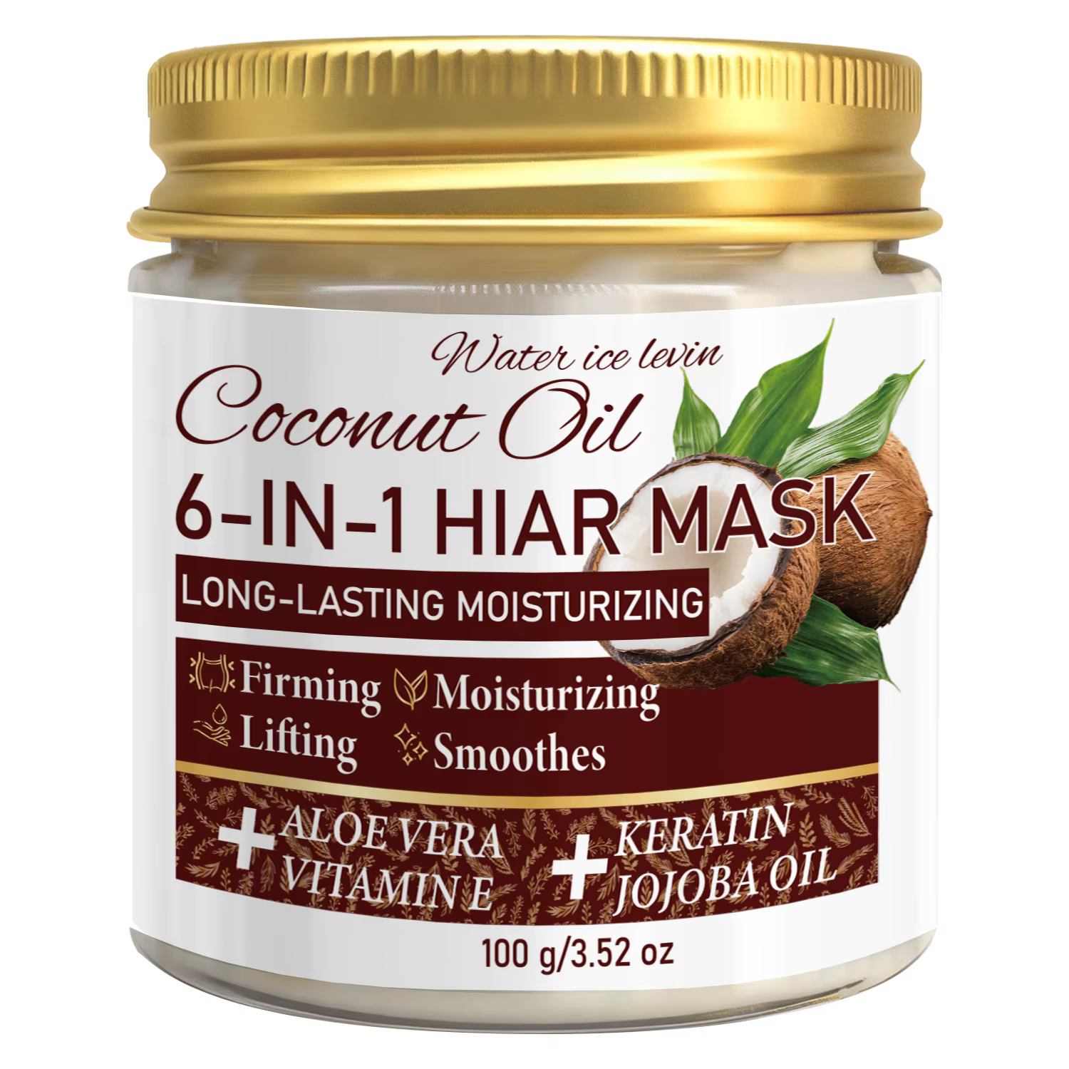 Masque capillaire à la noix de coco 6-en-1 avec kératine et huile de jojoba, hydratant et lissant po