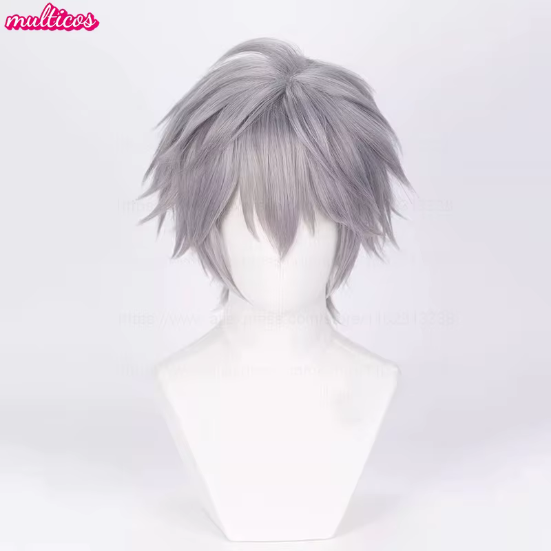 Jusqu'à la perruque de Cosplay Alien Stage Cosplay argent gris résistant à la chaleur cheveux specta