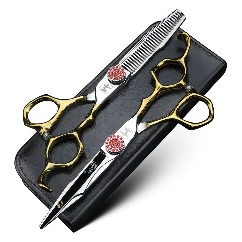XUANFENG ciseaux à cheveux de processus CNC de 6 pouces, vis rubis, ciseaux de coupe de coiffeur et
