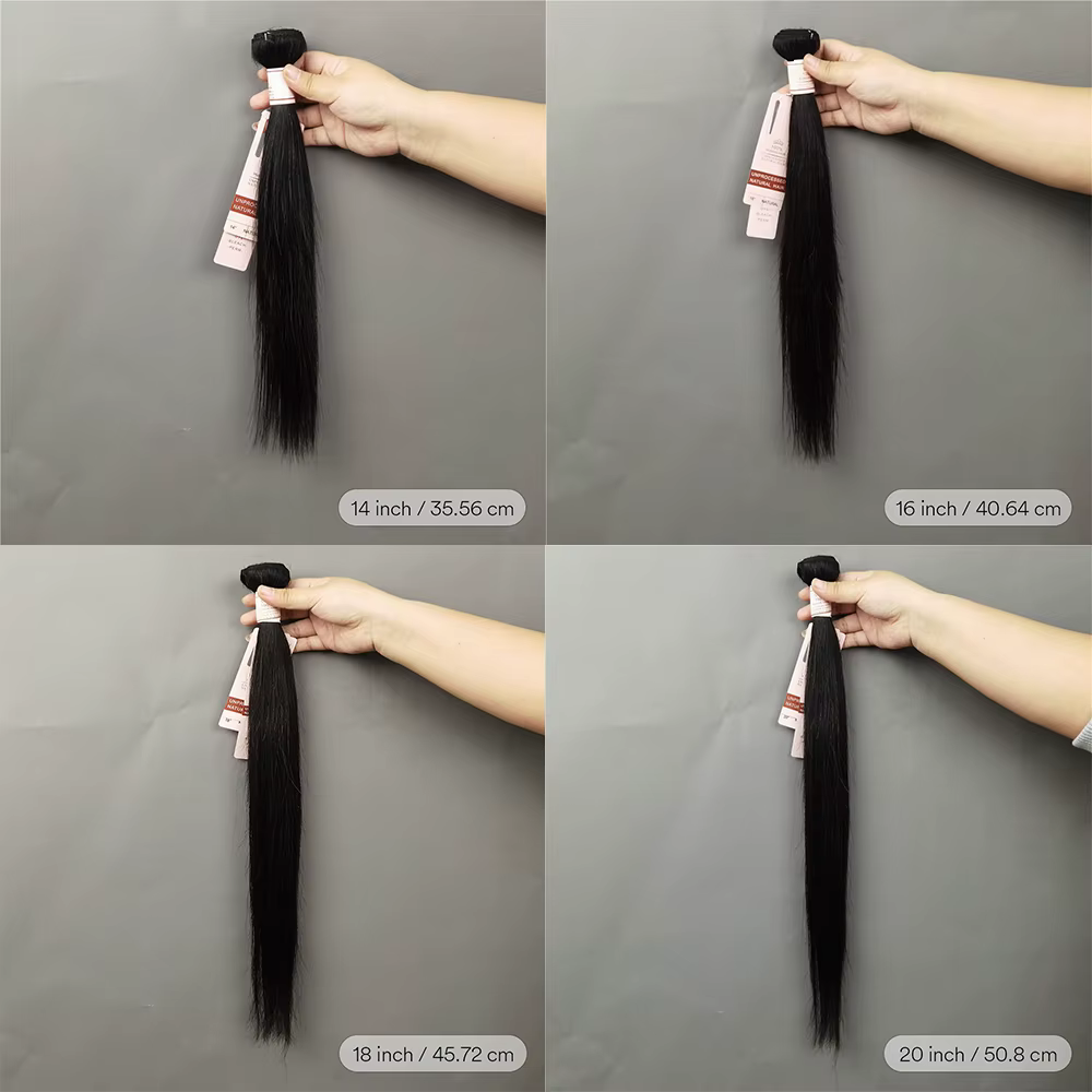 Tissage en lot brésilien naturel Remy lisse, Extensions de cheveux de 10 à 30 pouces, couleur noire