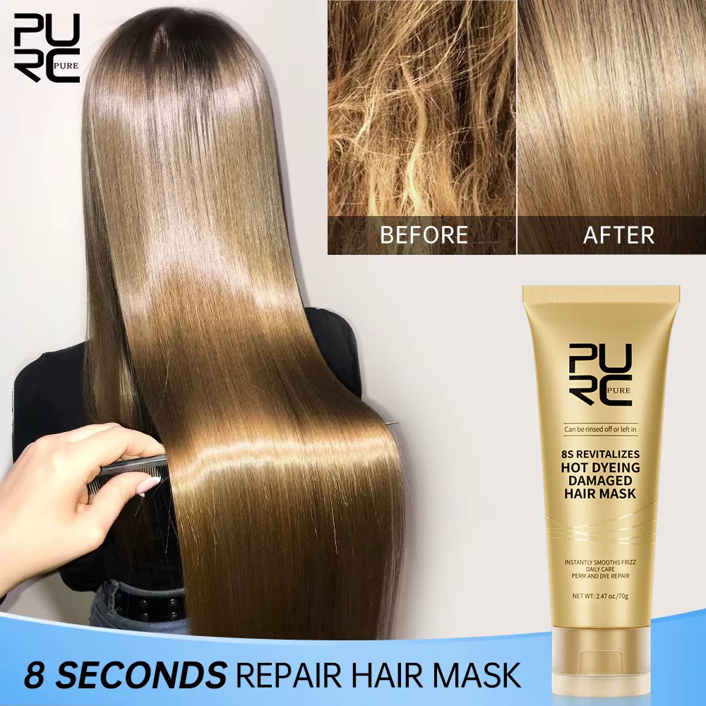 PURC 8 secondes masque capillaire magique kératine lissage réparation endommagé frizy traitement dou