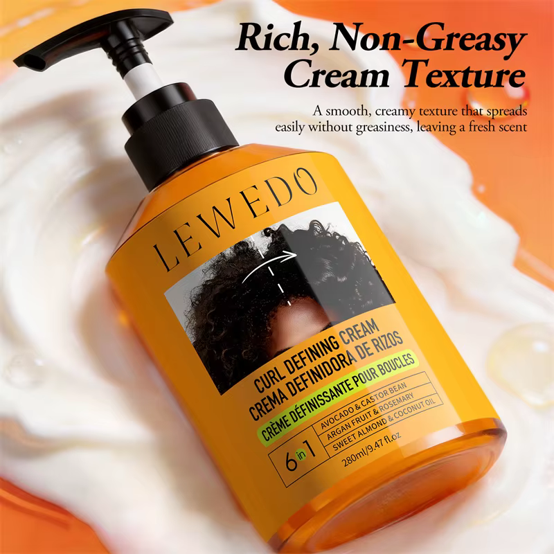 Crème Définissante pour Boucles Hydratante Lissante Anti-Frisottis, Crème Coiffante pour Cheveux Vol