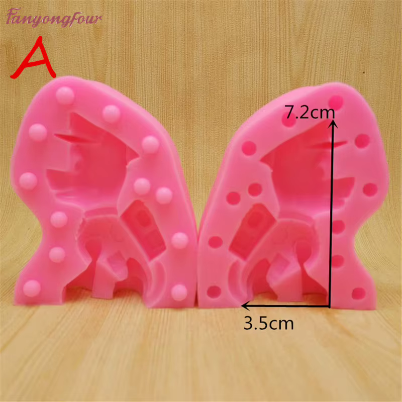 Moule à gâteaux 3D en silicone, pour chien, décoré avec des bonbons, du chocolat et des bougies