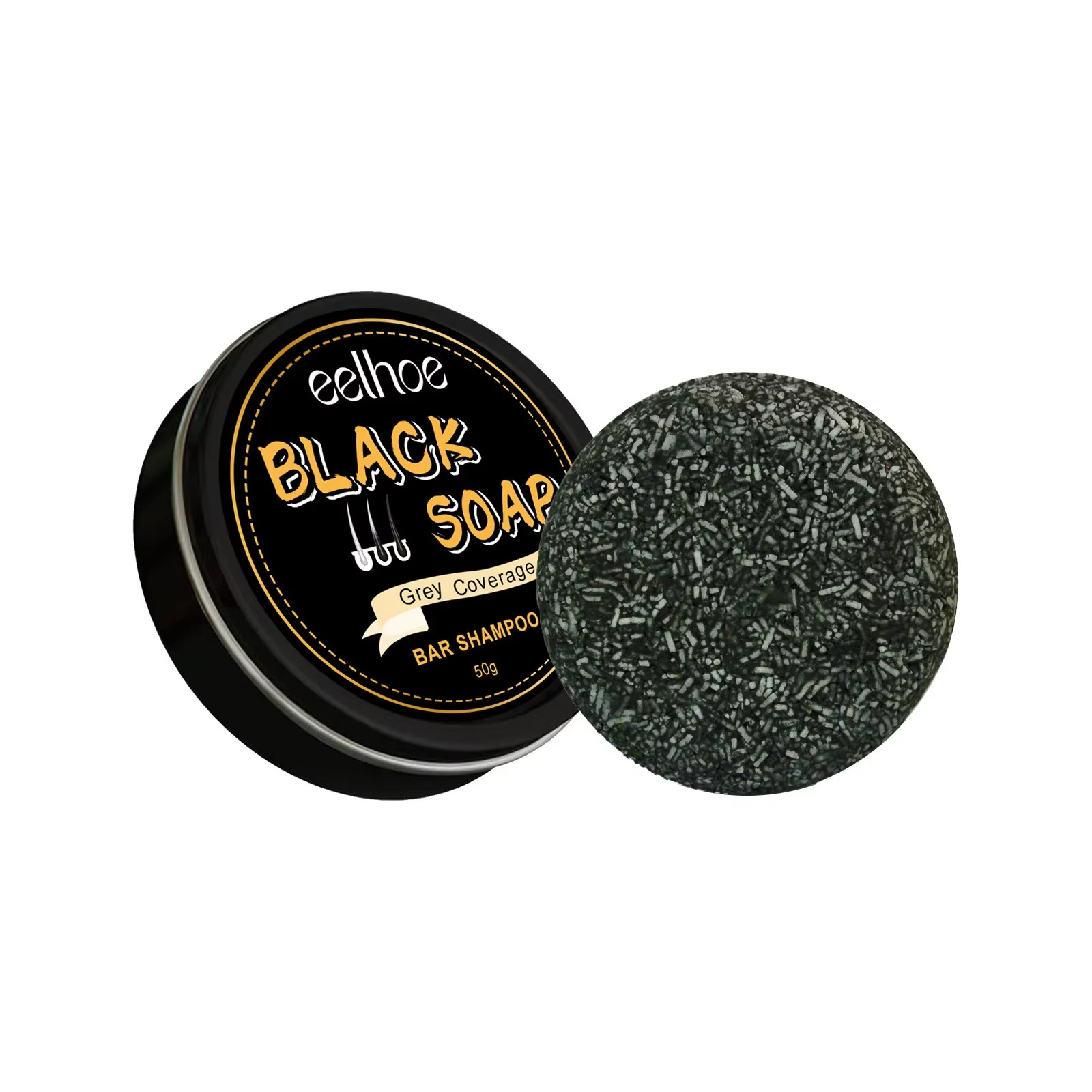 Shampoing assombrissant pour cheveux, barre de couverture pour cheveux blancs, nettoyage en profonde