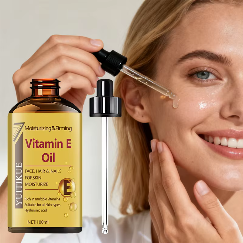 YUTIKUE 100 ml d'huile de vitamine E - Soin polyvalent pour le visage, les cheveux et les ongles, hy