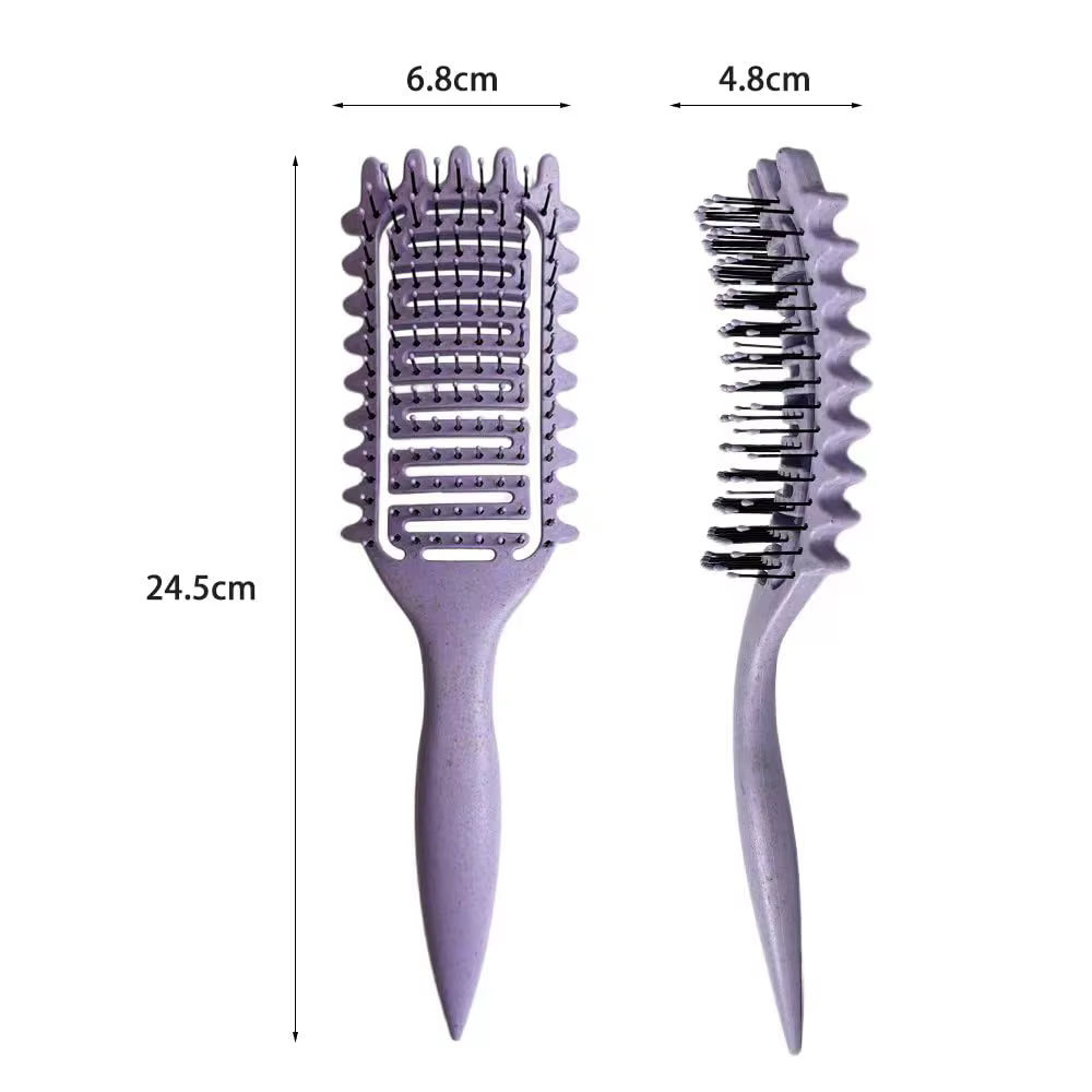 Brosse de coiffure 3 en 1 pour boucles, brosse à cheveux démêlante ajourée, peigne à cheveux emmêlé,