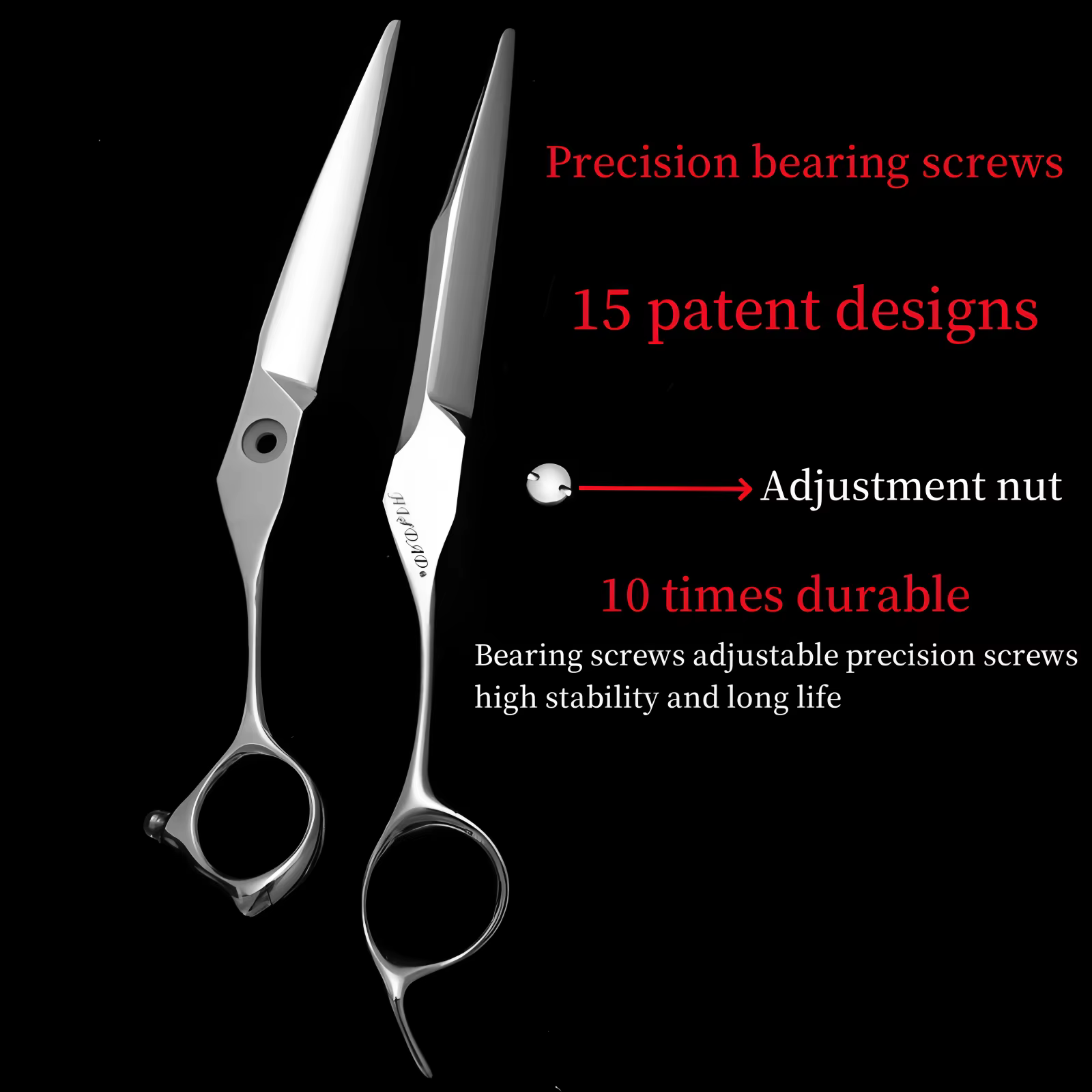 HISADA ciseaux de coiffeur professionnels 15 ciseaux de coiffure brevetés ciseaux de 6.0/6.5/7.0 pou