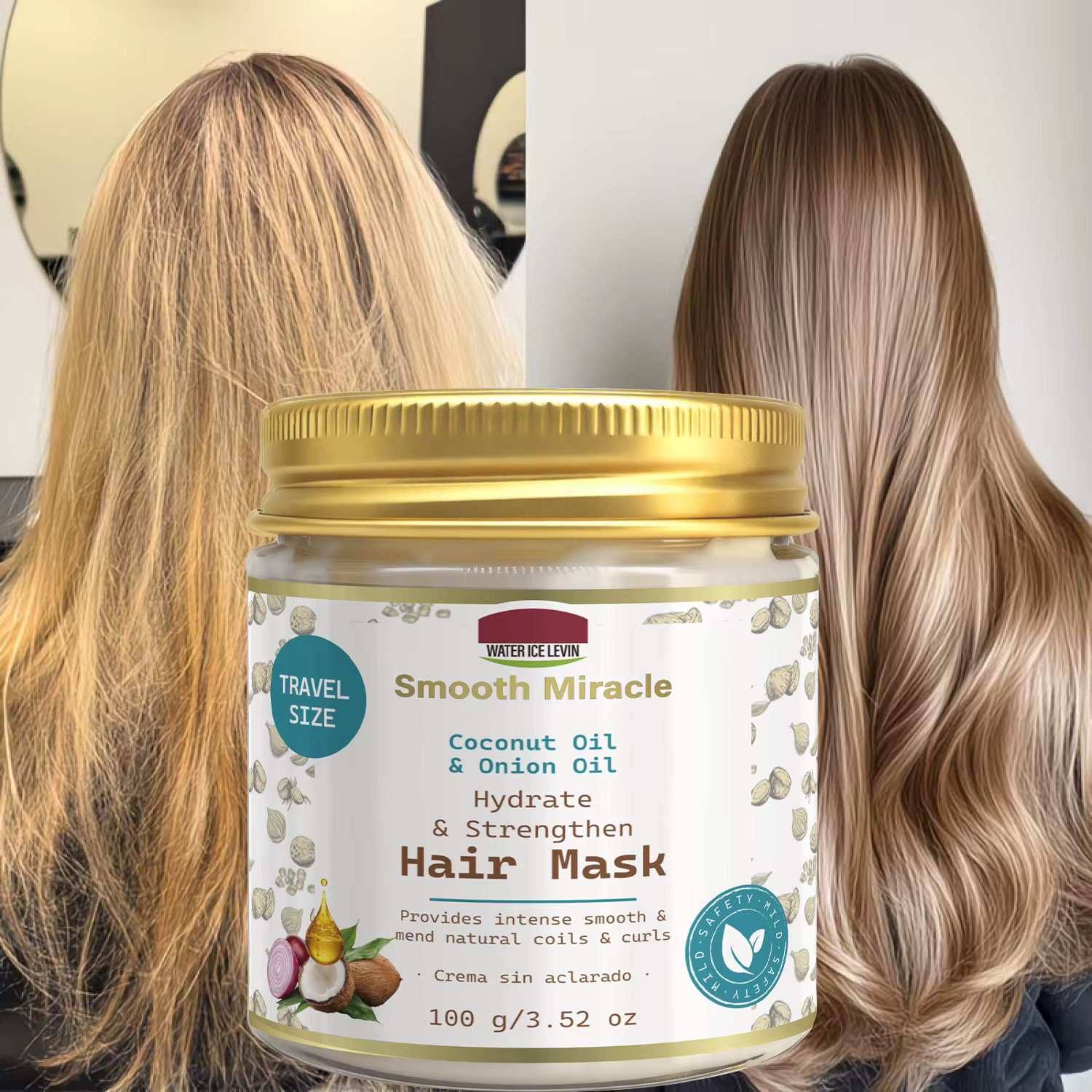 Masque capillaire à l'huile de noix de coco et d'oignon - Traitement hydratant et fortifiant pour de