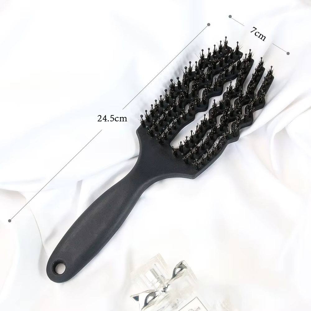Brosse démêlante Brosse à cheveux en poils de sanglier pour adultes et enfants Cheveux humides ou se