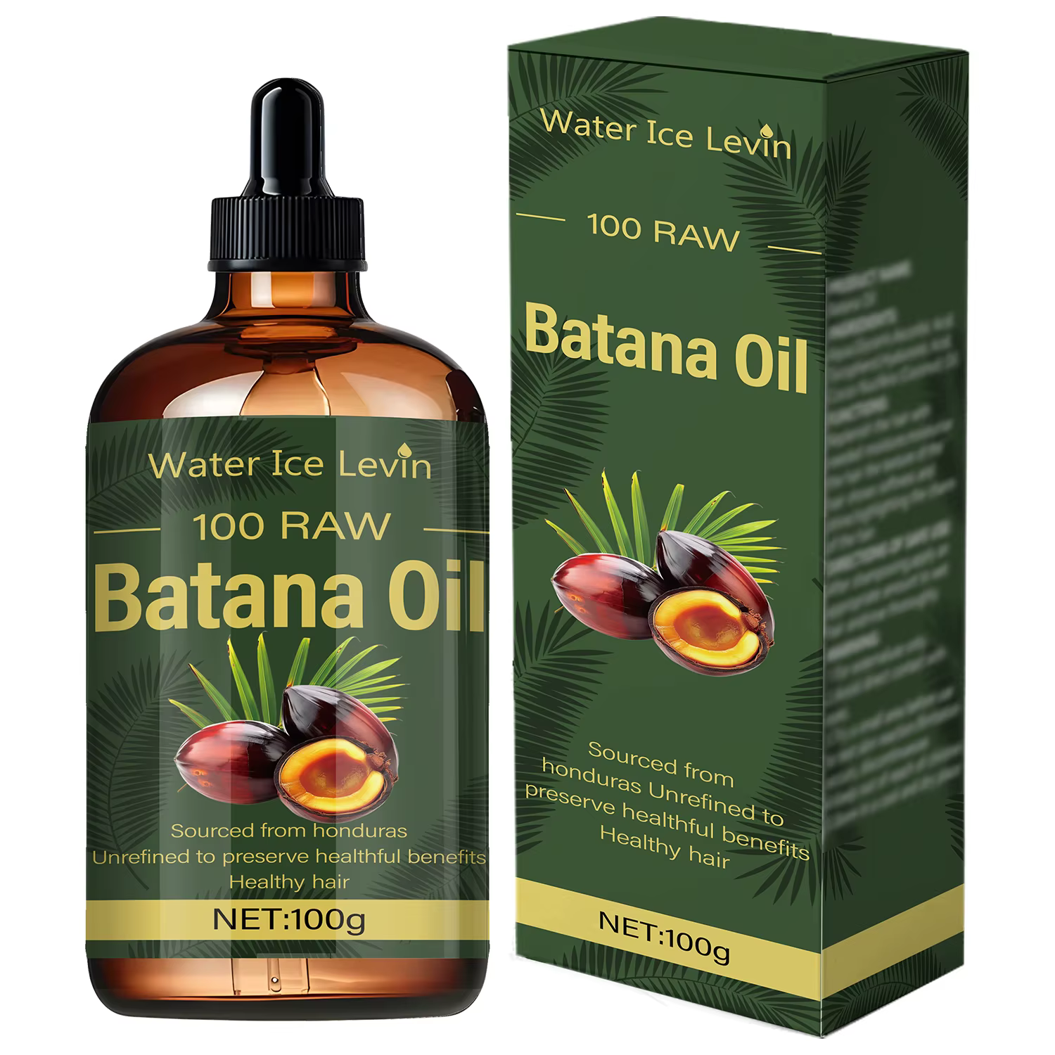 Eau glace Levin 100 brut Bataña huile capillaire non raffinée nutritive hondhanien naturel sain soin