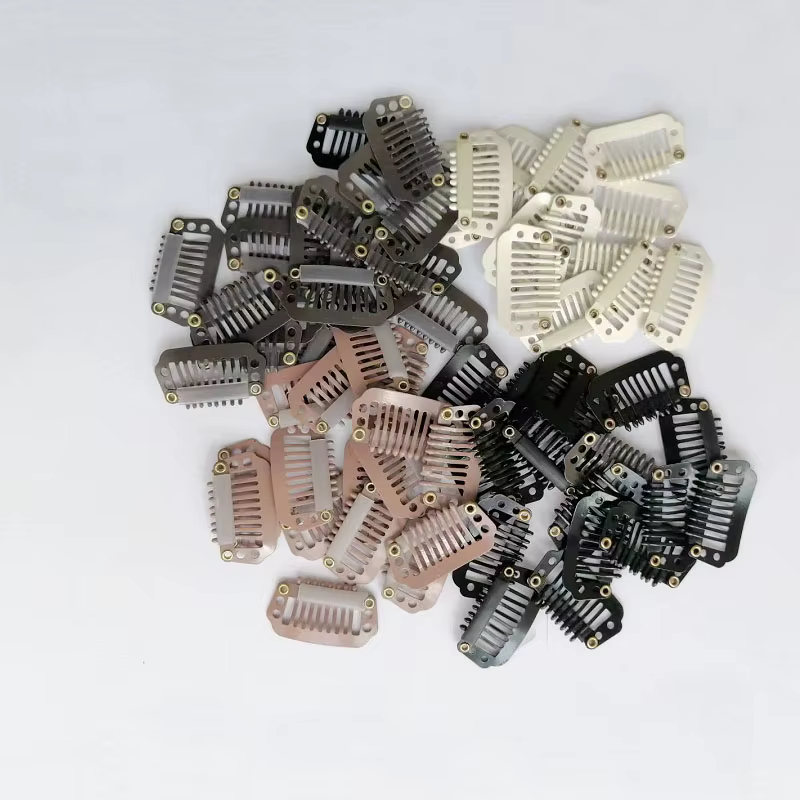 20 pièces pince dans l'extension de cheveux perruque Clips pour cheveux humains frange Snap pinces à