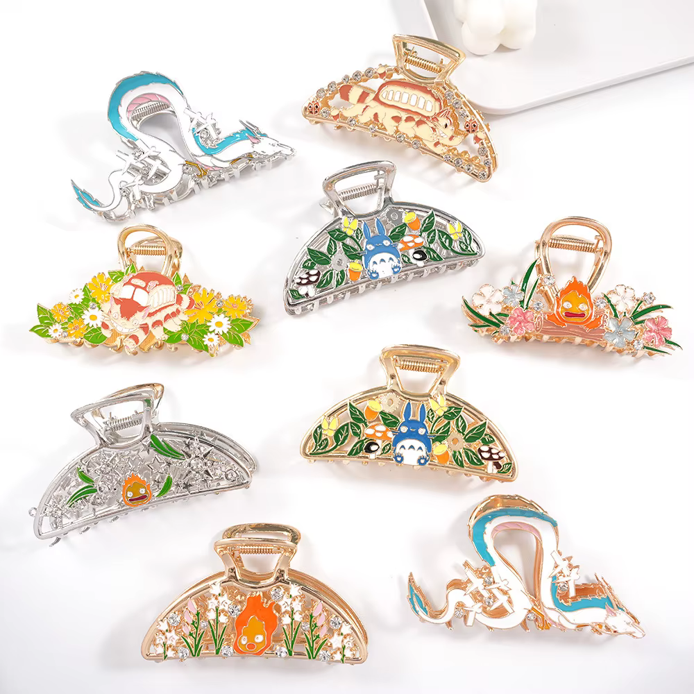 7 Style de mode mignon dessin animé flamme griffe de cheveux bateau Dragon grandes griffes de cheveu