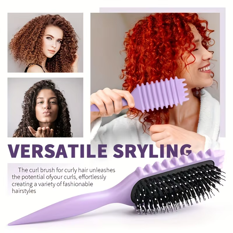 Brosse à bonbons pour cheveux bouclés, démêlante avec des dents, réduit la séparation de la traction