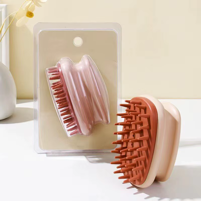 Brosse de lavage des cheveux en silicone pour adulte, outil de massage, peigne à shampooing, grattoi