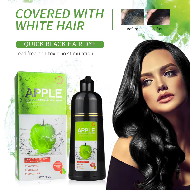 Shampoing colorant pour cheveux à base d'extrait de fruits sans ammoniaque, coloration naturelle des