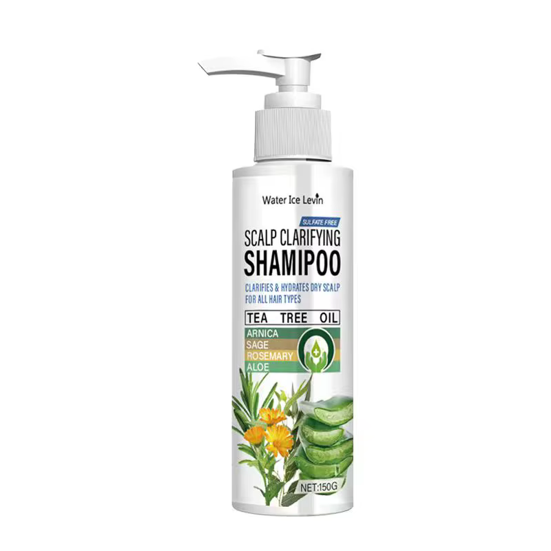 Shampoing clarifiant pour cuir chevelu sans sulfate Water Ice Levin avec huile d'arbre à thé et aloè