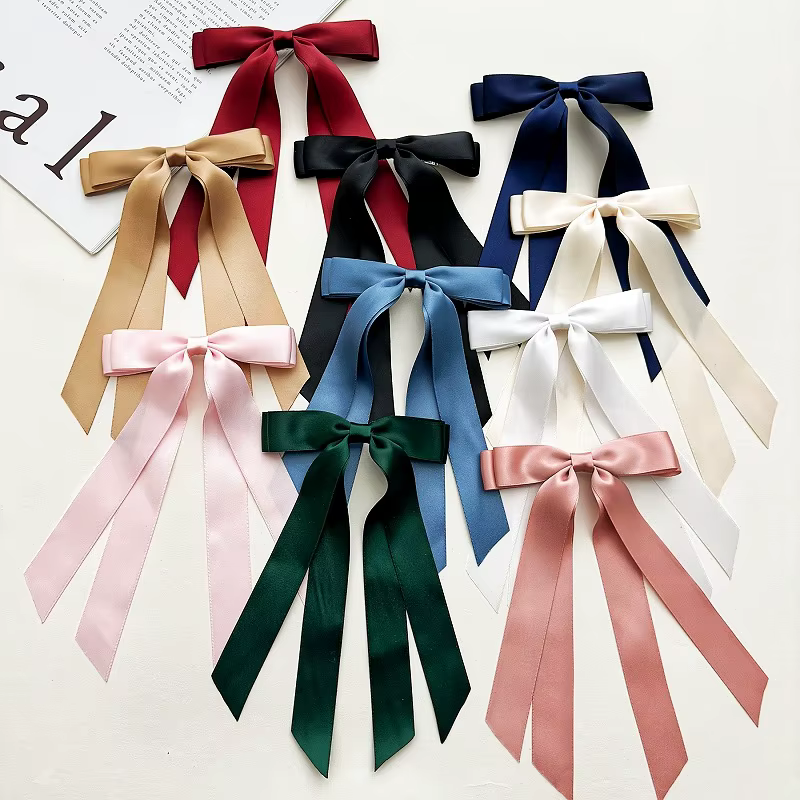 Pince à Cheveux Élégante en Satin pour Femme et Fille, Barrettes à Nministériels d, Ruban, Couleur U