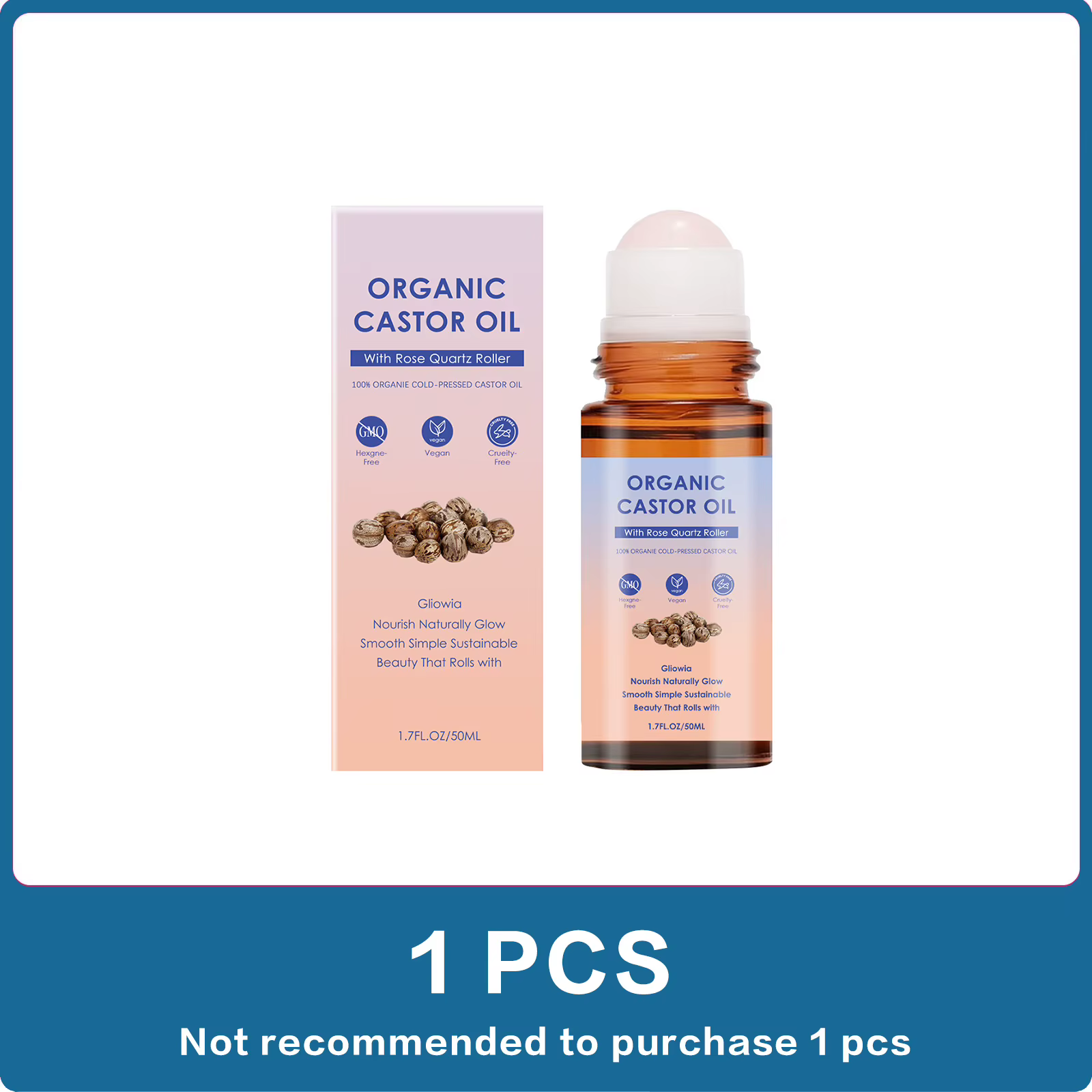 Huile de ricin en roll-on enrichie en vitamine E, hydratante et nourrissante, pour massage corporel 