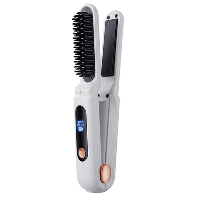 [NOUVEAU!ABMK】 Peigne lissant numérique 2 en 1, fer à lisser pour cheveux réglable en 3 températures